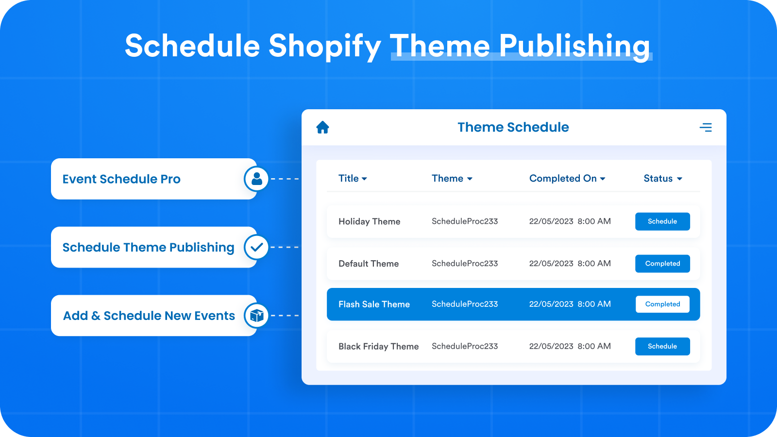 Schedule Shopify Theme Publishing