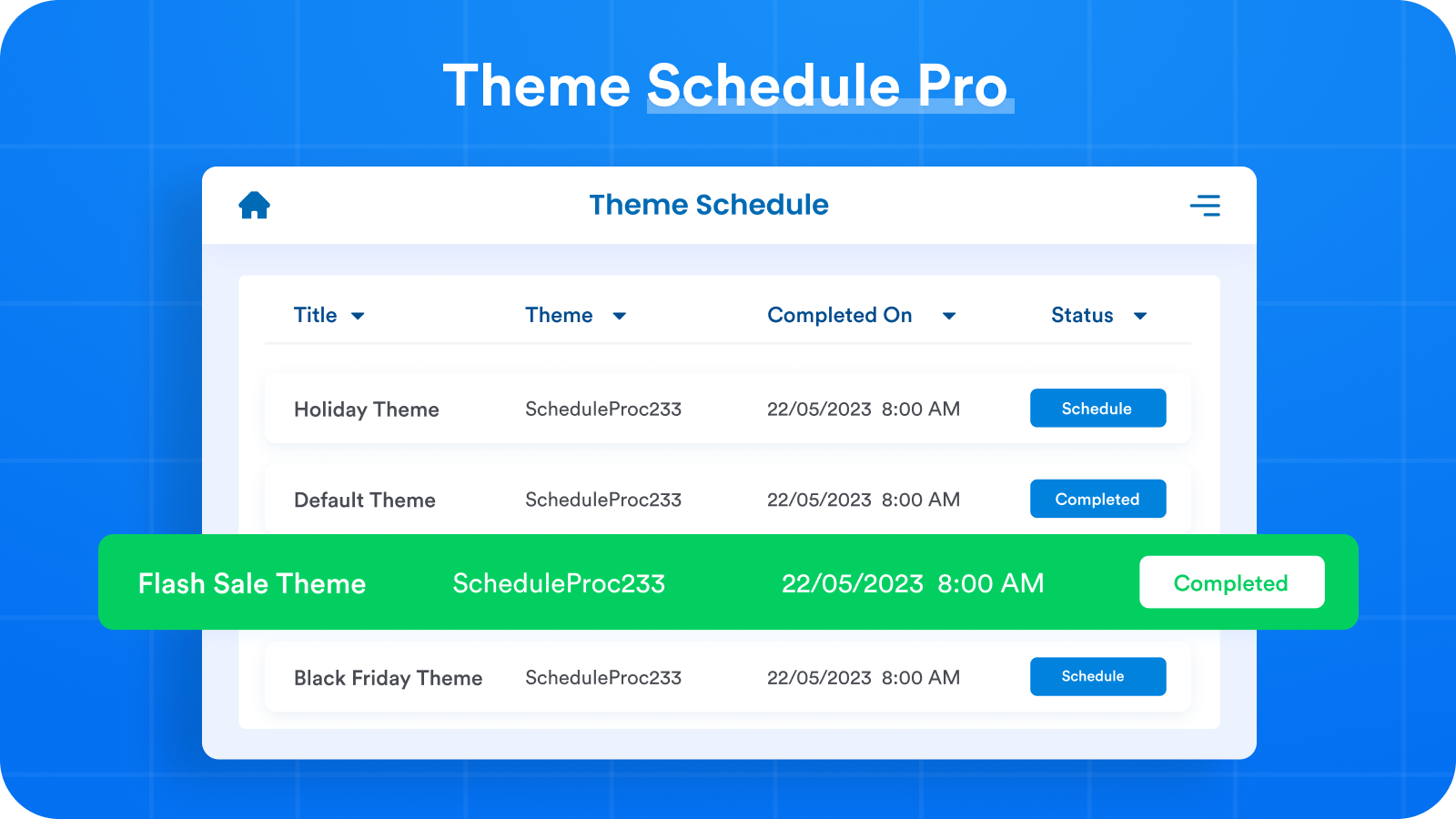 Theme Schedule Pro